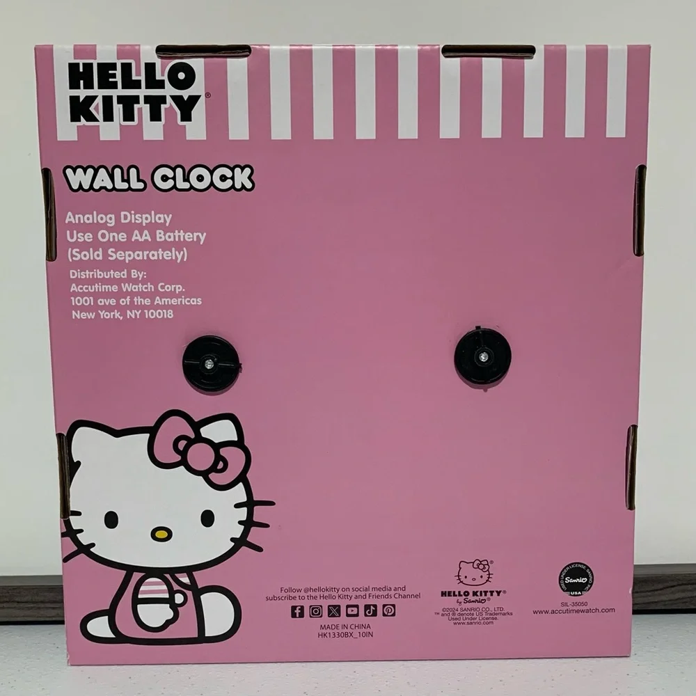 Hello Kitty by Sanrio Analog Wall Clock-New in Box
